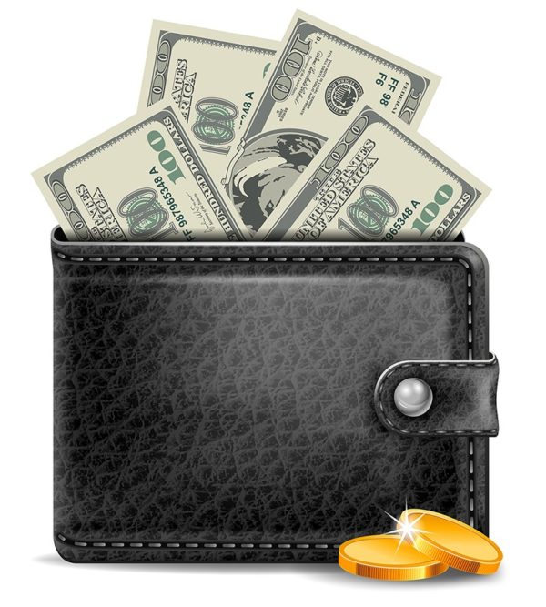 Wallet with $
